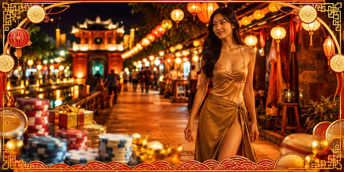 Khung cảnh phố đêm Hà Nội với đèn neon và bảng cược thể thao